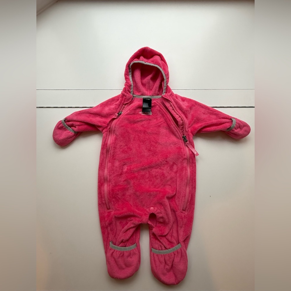 The North Face Hot Pink Fleece Hooded Onesie